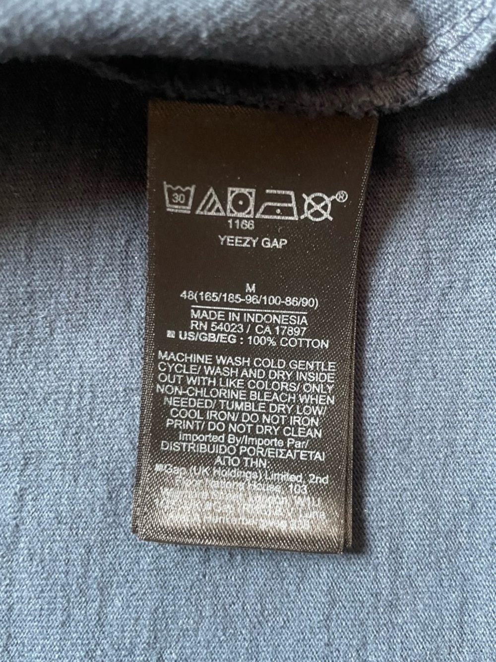 Yeezy x GAP x Balenciaga baggy 3/4 seamless small logo tee shirt - SIZE M - Picture 5 of 5